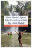 Solo traveler in front of Bali waterfall, on an affordable tour in Bali travel cost