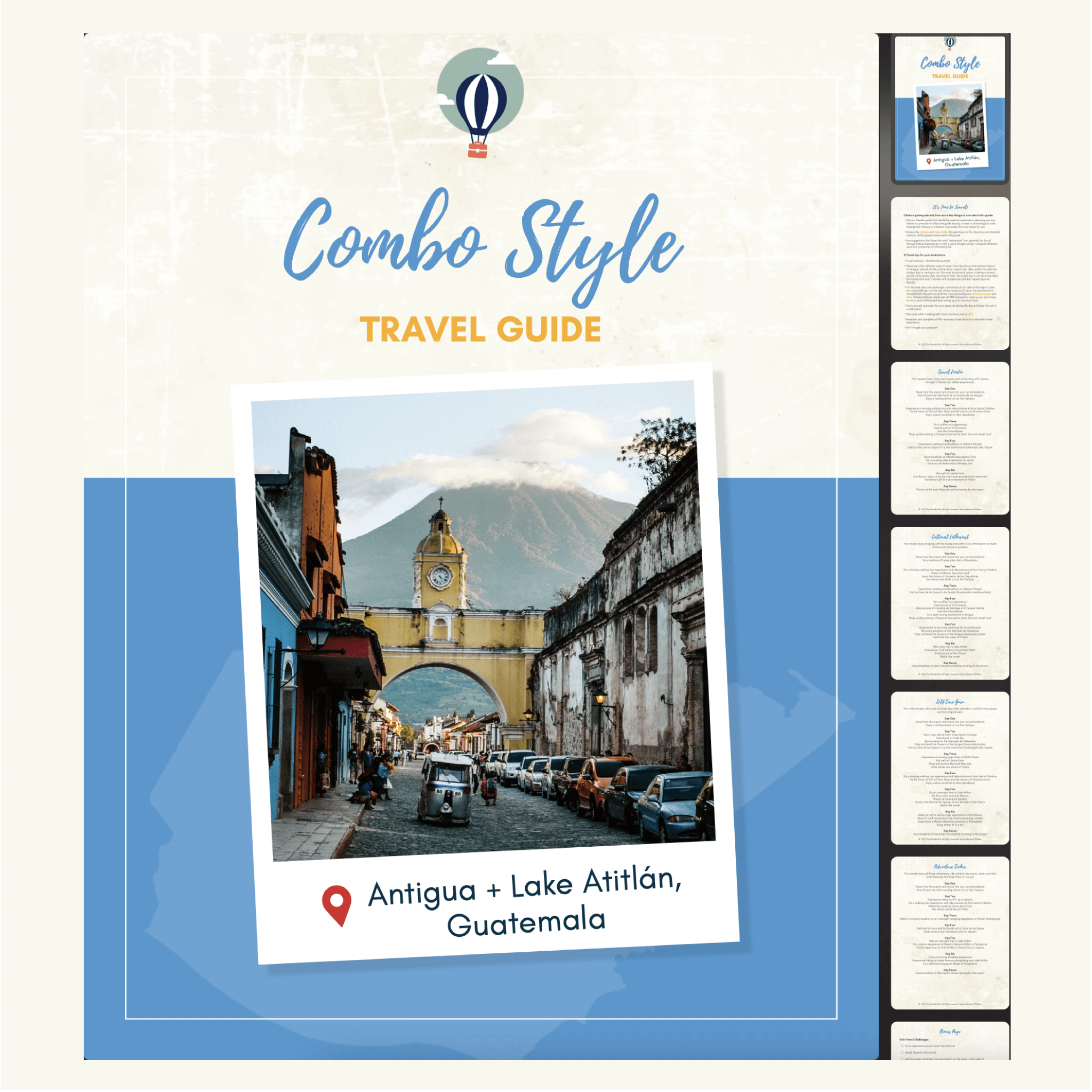 Antigua and Lake Atitlán, Guatemala Combo Style Travel Itinerary Planner, Overview